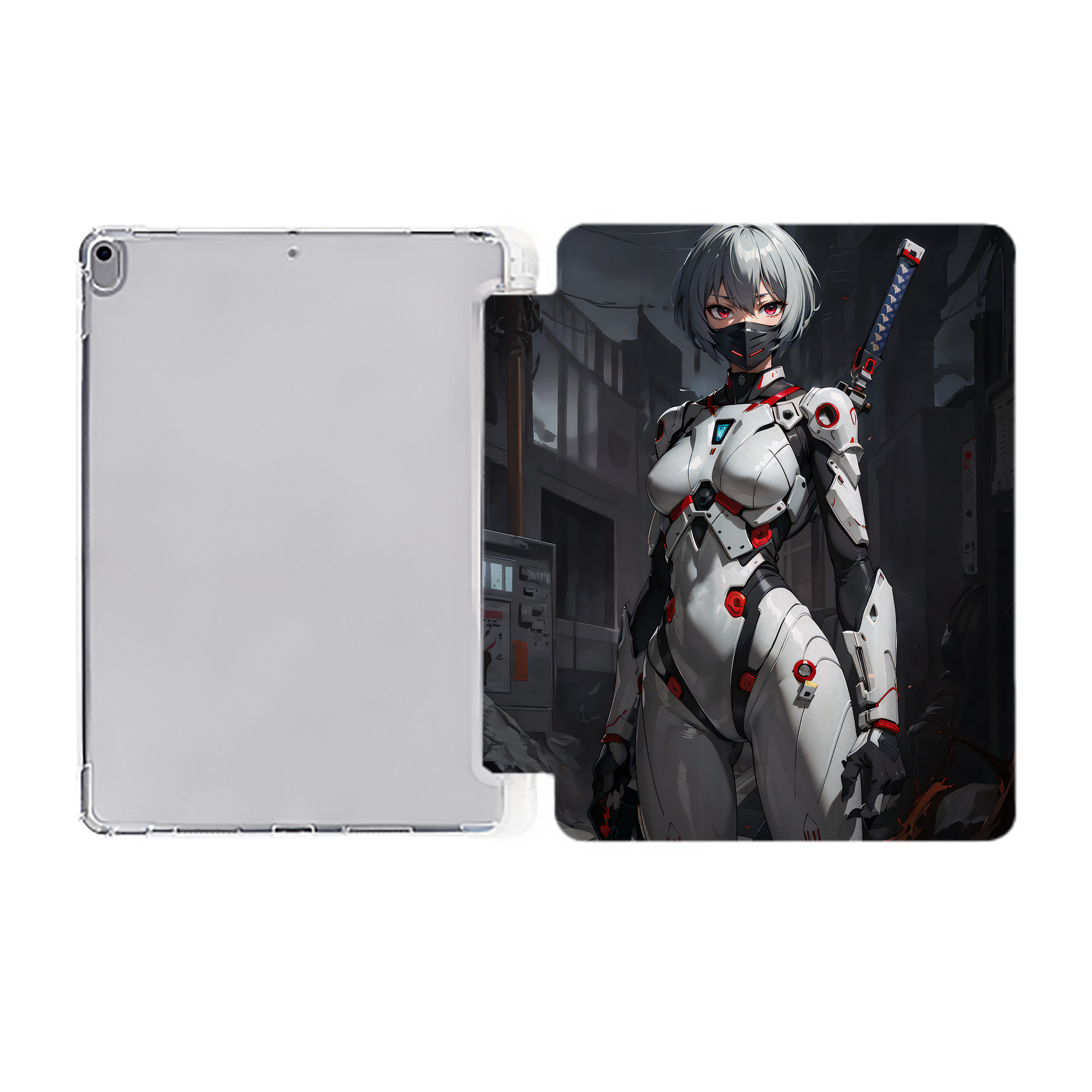 （画像用） EVA 新世紀エヴァンゲリオン IPad ケース ペン収納付き 三つ折りスタンド PUレザー×シリコン 対応機種9.5/10.5/10.9インチ